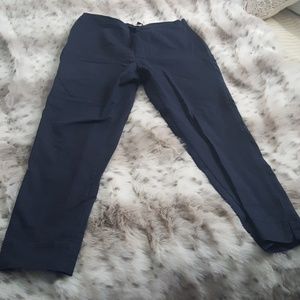 Navy blue cotton capris pant